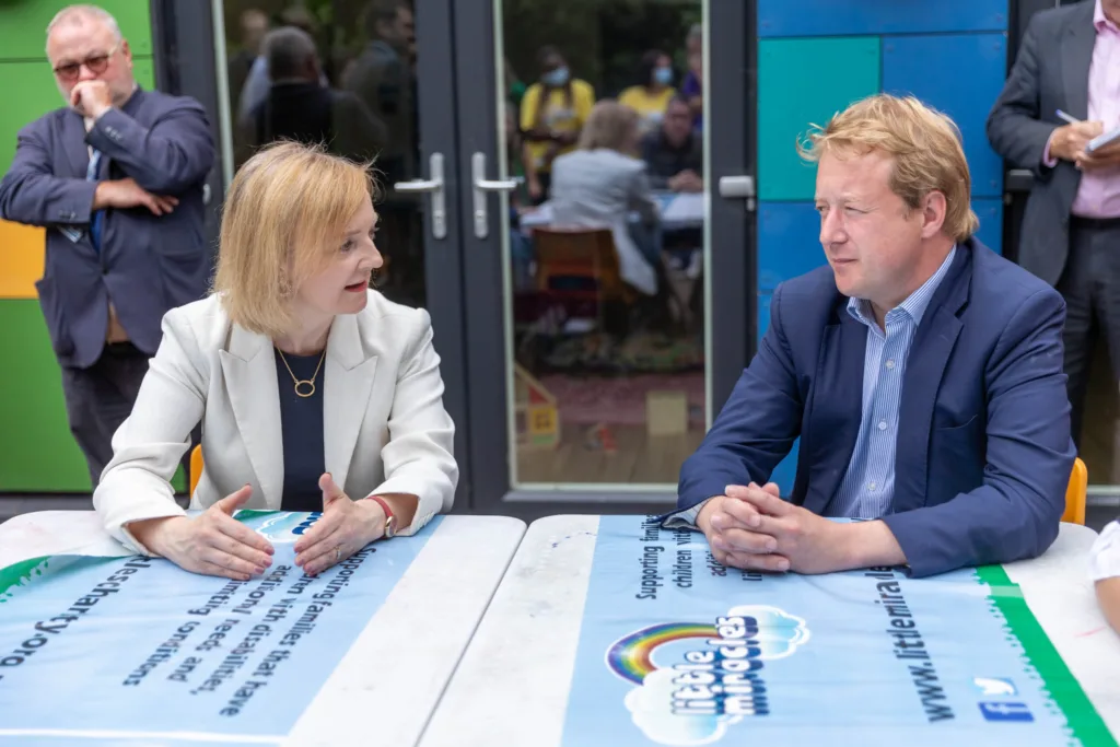 Liz Truss with Peterborough MP Paul Bristow.