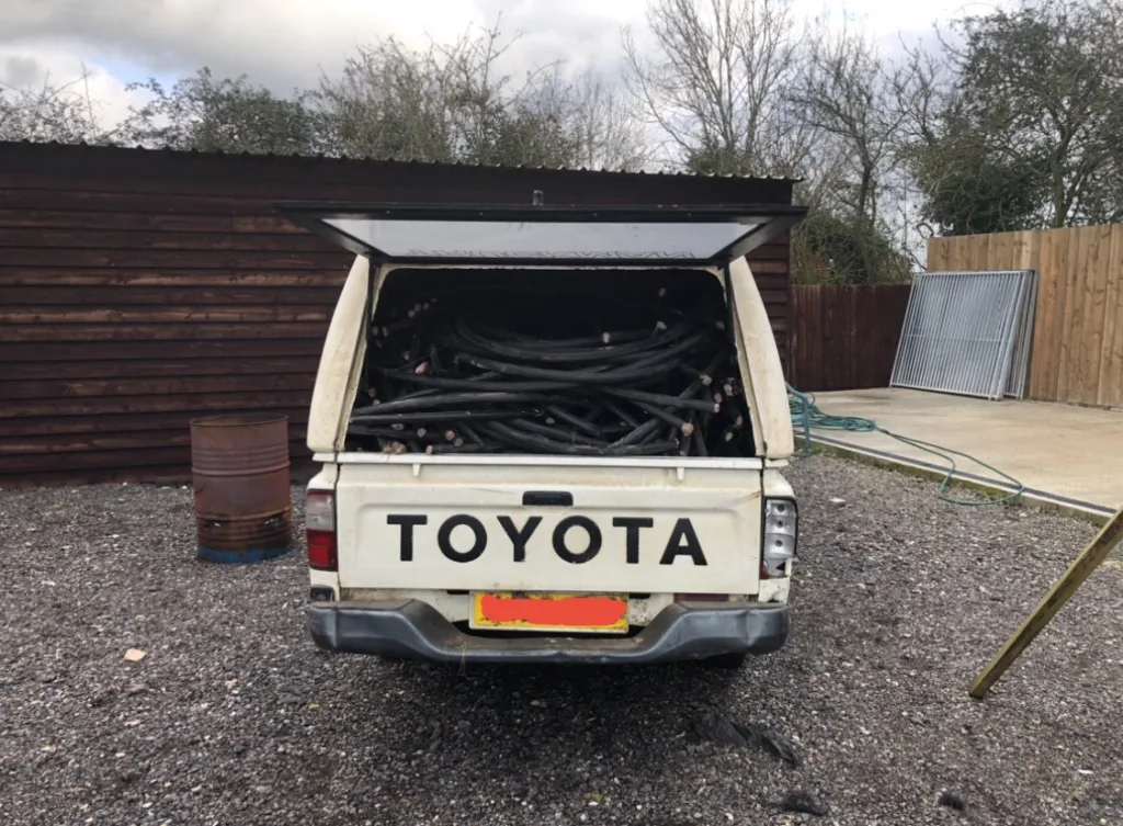 Police discovered a vehicle with a large amount of suspected stolen copper cable at Witchford plus a building full of cannabis plants. 