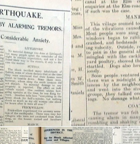 In the 20th century local newspapers played their part in reporting on earthquakes. RESEARCH: Mike Petty