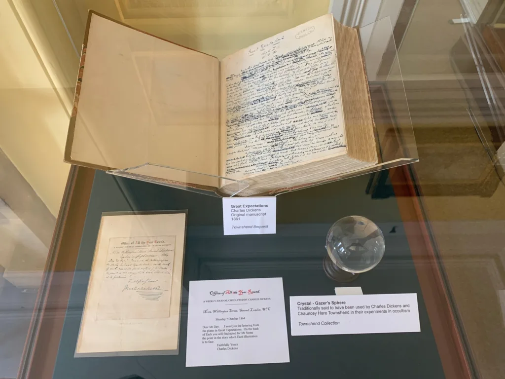 Wisbech & Fenland Museum is the custodian of Charles Dickens' original manuscript of Great Expectations (shown here). It was bequeathed to them in 1868 by the Rev Chauncy Hare Townshend.