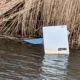 Freezer floating along the Main Drain between the Church Lane Bridge and the Sandy Lane Bridge Tydd St Giles