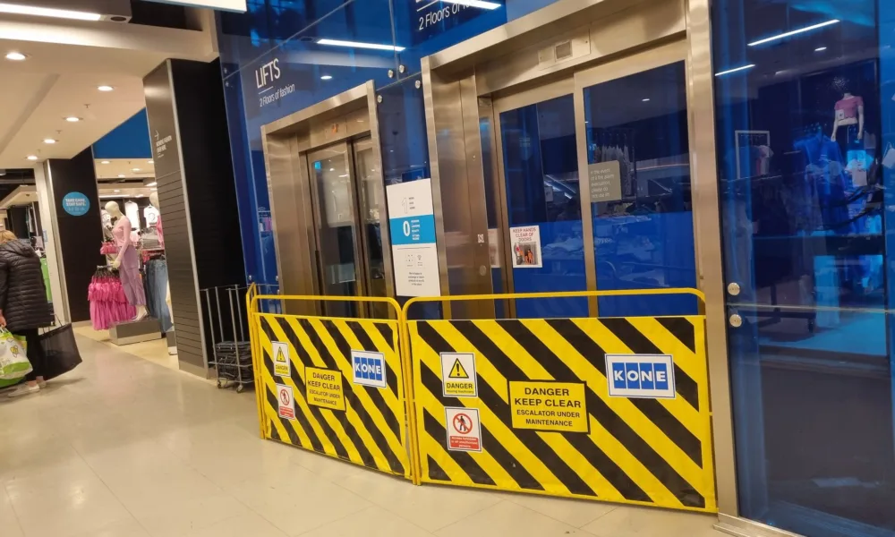 Our premier shopping venue, (circa 1992) Queensgate, is now getting in on the disability act with a new attraction entitled, ‘lifts of chance’ – sometimes they go up, sometimes they don’t, defying the old saying.