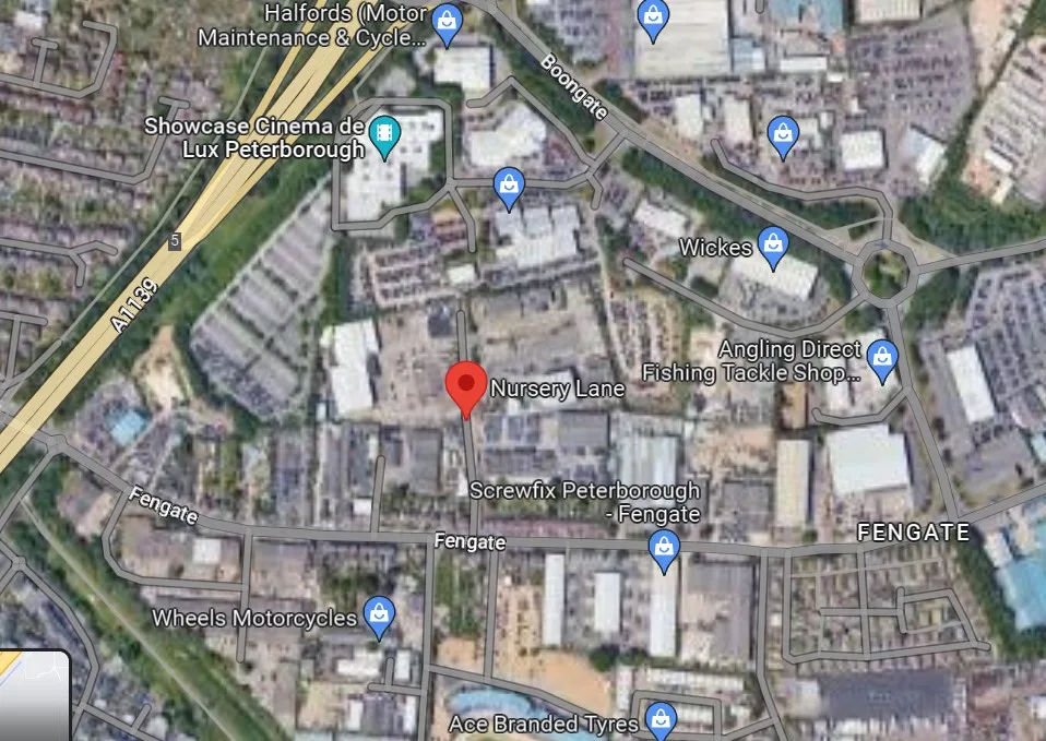 Nursery Lane, Peterborough, which could be home to new £20m bus depot. Top left: Visit 2 years ago to Stagecoach bus depot by city councillors.