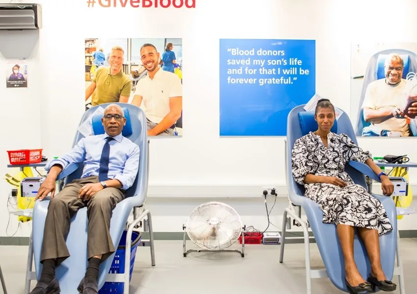 Lord Simon Woolley, principal of Homerton College, Cambridge and founder of Operation Black Vote, joined Dame Sharon White, chair of the John Lewis partnership to kick off the campaign by visiting a new NHS Donor Centre.