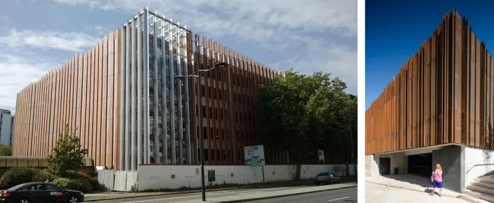 Ely hospital multi storey car park options were Option 1 - Vertical fins Option 2 – Horizontal fins Option 3 – Perforated panels. The public’s choice of vertical fins (above) has been chosen.