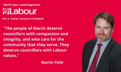 Martin Field said: “Next Thursday voters in Fenland have a choice. A vote for Labour is a vote to cut the cost of living, cut crime and cut waiting lists. That’s how we will build a better Fenland.”