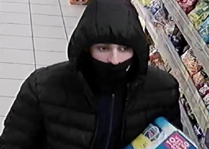 Do you recognise this man? The image has been released by Cambridgeshire Police looking for two suspects following an attempted robbery at a Peterborough store.