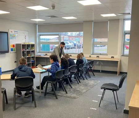 The student panel prepare to interview a candidate with Assistant Headteacher, Jake Allcock