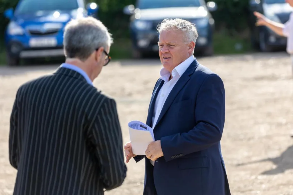 Nigel Farage has invited a hand-picked crop of around 100 guests to the Bourges Boulevard club house, Peterborough, where TV cameras have been setting up for much of the afternoon. PHOTO: Terry Harris for CambsNews