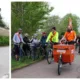 One of the youngest participants to complete the ride was Ella Norton-Wright, aged 5. And (right) some of the Camcycle supporters leaving Cambridge