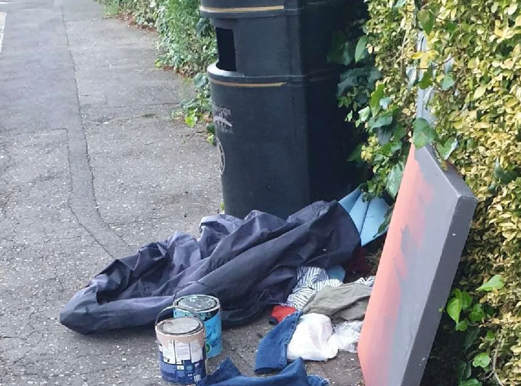 FixMyStreet upload from resident and the accompany comment: Rubbish dumped on pavement