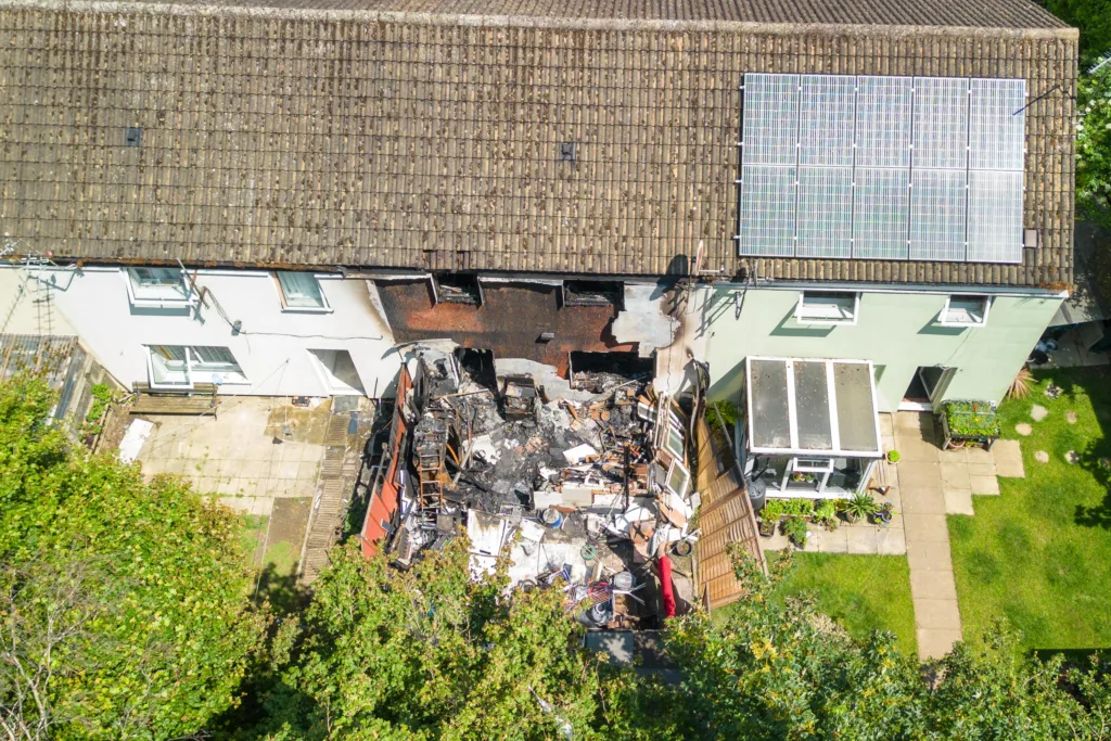 A man died, and a woman suffered ‘life threatening’ injures when a blaze broke out at a house in the Crabtree area of Peterborough early today (Monday). PHOTO: Terry Harris. 