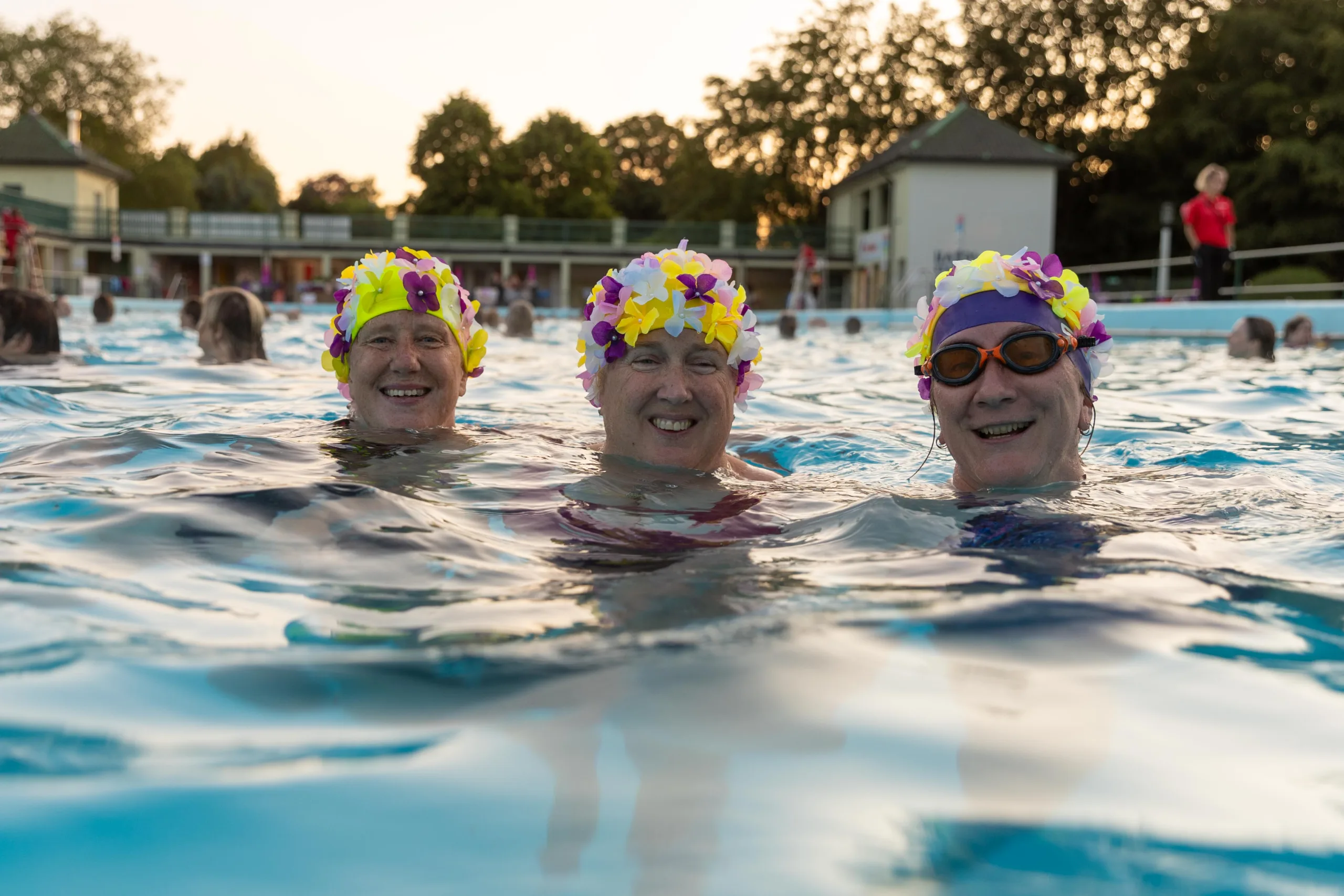 Over 200 swimmers rise early for the 4:30am Summer Solstice Sunrise to take a swim in the city’s Lido Pool, City Lido, Peterborough Wednesday 21 June 2023. Picture by Terry Harris.