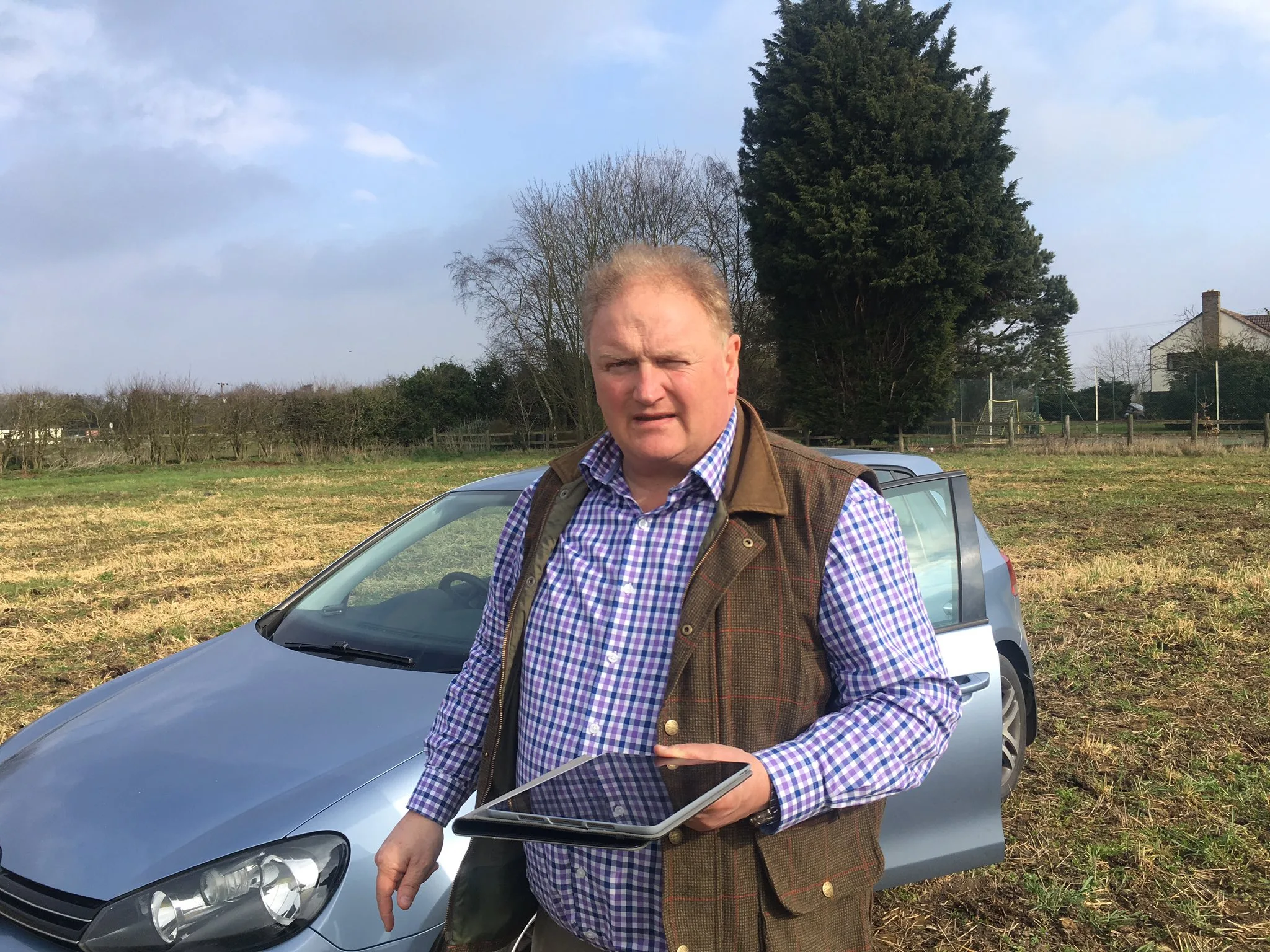 More than 5 years ago, Charles Roberts showed me around Stretham and Wilburton to expound on his plans for CLTs. Above a visit to Camp’s Field, Wilburton. PHOTO: John Elworthy