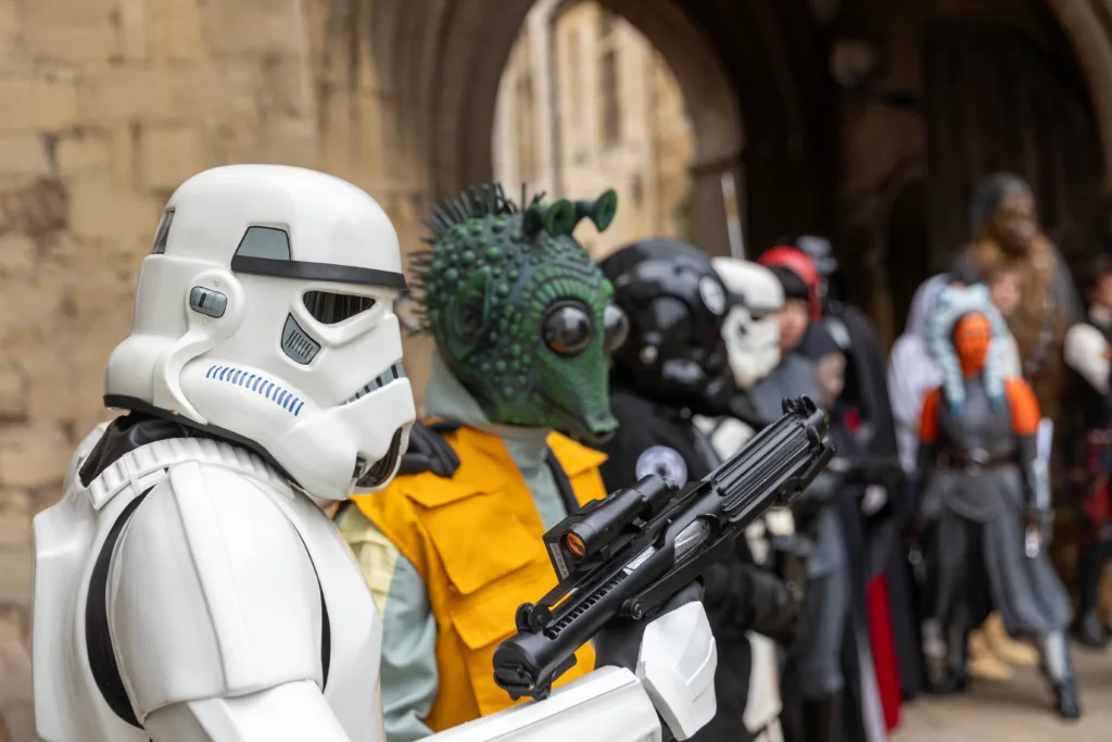 Star Wars Cosplay at the cathedral. The Unofficial Galaxies Exhibition The privately owned exhibition of authentic movie memorabilia will open on Wednesday July 19 in Peterborough Cathedral. PHOTO: Terry Harris 