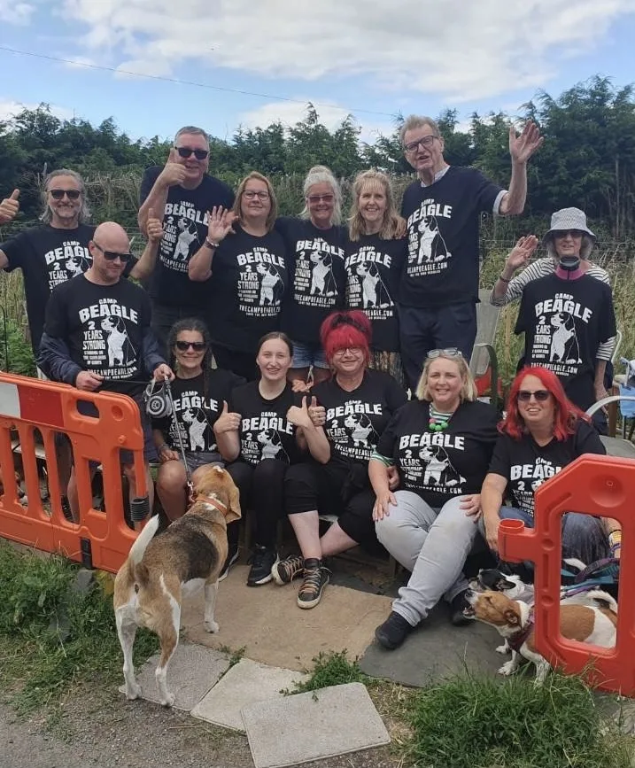 Camp Beagle protestors out in force to recall the day two years earlier that it all began