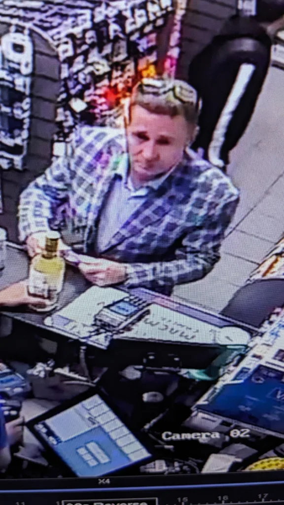 CCTV image released by Cambridgeshire police of man wanted for questioning in connection with racially aggravated assault at City Service Station, Histon Road, Cambridge 