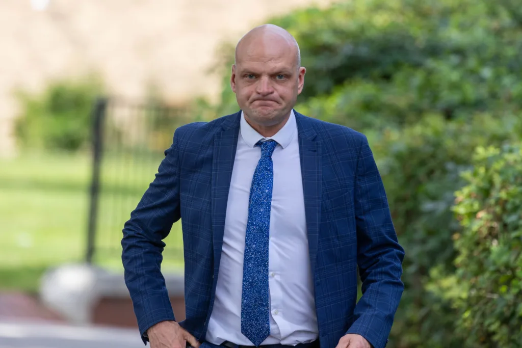 Former Wisbech mayor Aigars Balsevics arrives at court to be sentenced to 6.5 years for two counts of rape.,Crown Court, Peterborough
Friday 11 August 2023. 
Picture by Terry Harris