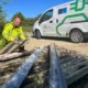 Enforcement officer Ben Wilkin at Caxton Gibbet tackling fly tipping issues in South Cambridgeshire