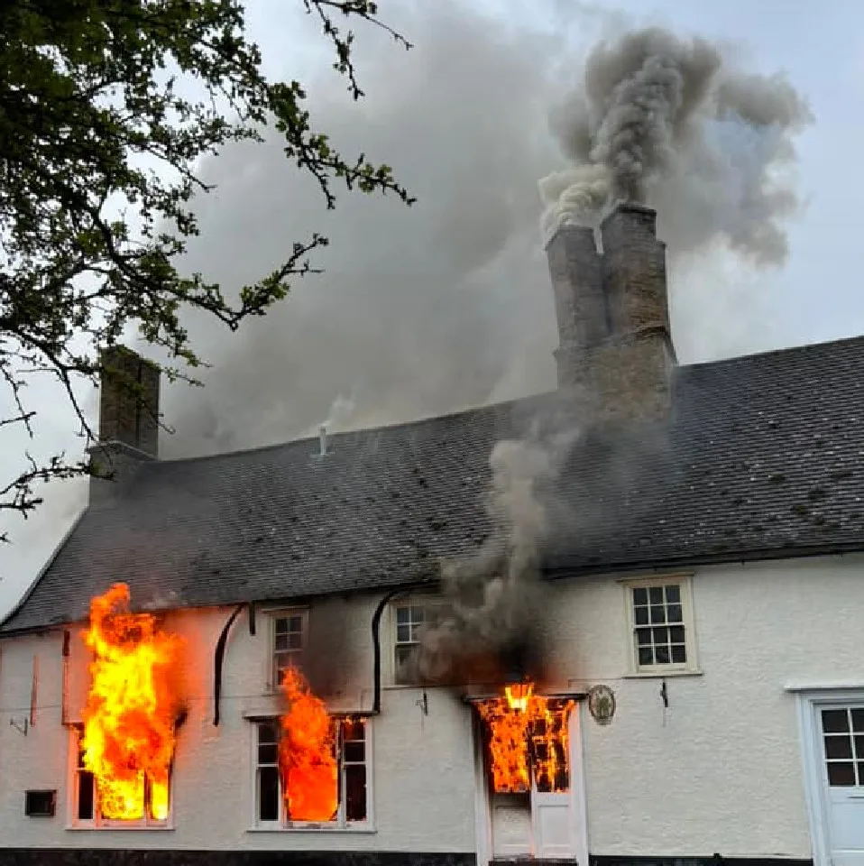 Police have confirmed the blaze which destroyed the former Crown public house at Fordham (more recently an Indian restaurant) was deliberate.