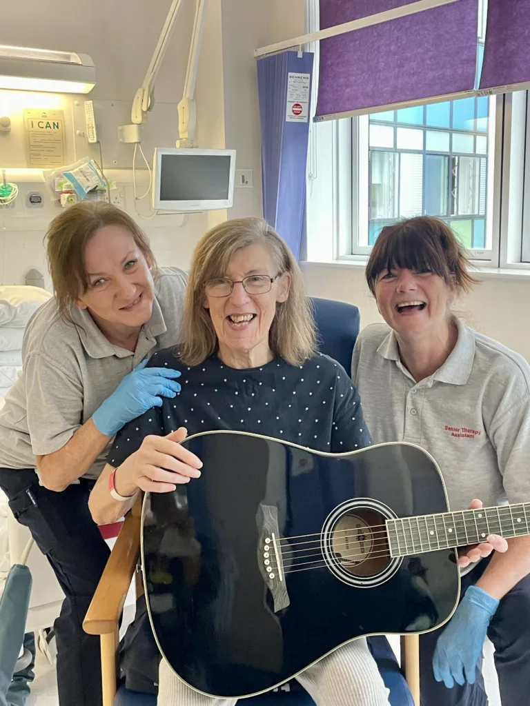 Agnieska Koczur and Sheena Bedborough from Peterborough City Hospital’s Occupational Therapy and Physiotherapy team with stroke survivor Christine Mason