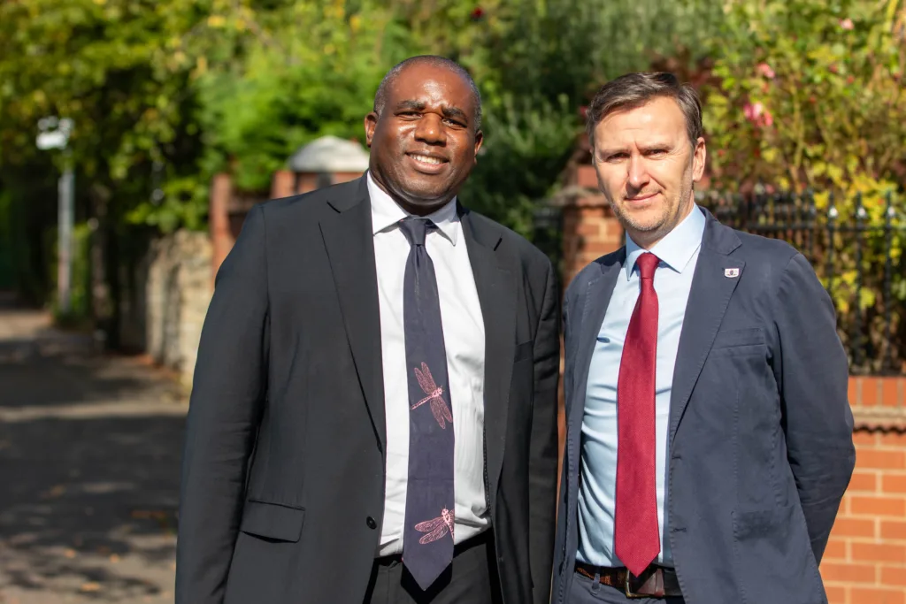 David Lammy, Shadow Foreign Secretary, and Peterborough prospective Parliamentary candidate Andrew Pakes