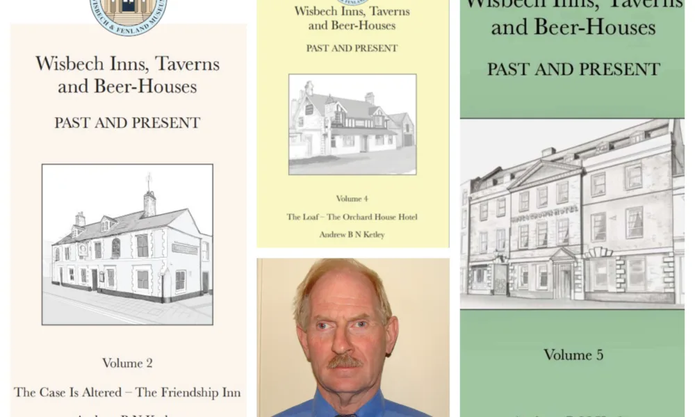 Author Andrew Ketley with some of his collection of books he has written about Wisbech pubs. The sale proceeds are boosting funds for the Wisbech and Fenland Museum.