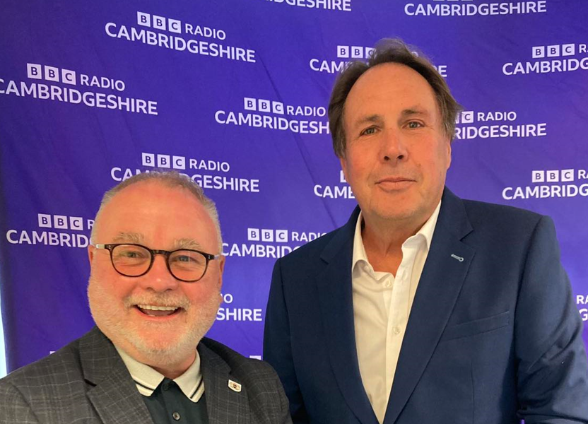 In an outspoken ‘hot seat’ interview with Chris Mann (right) on BBC Radio Cambridgeshire, Cllr Wayne Fitzgerald launched a series of outspoken attacks on political opponents. PHOTO: BBC Radio Cambridgeshire