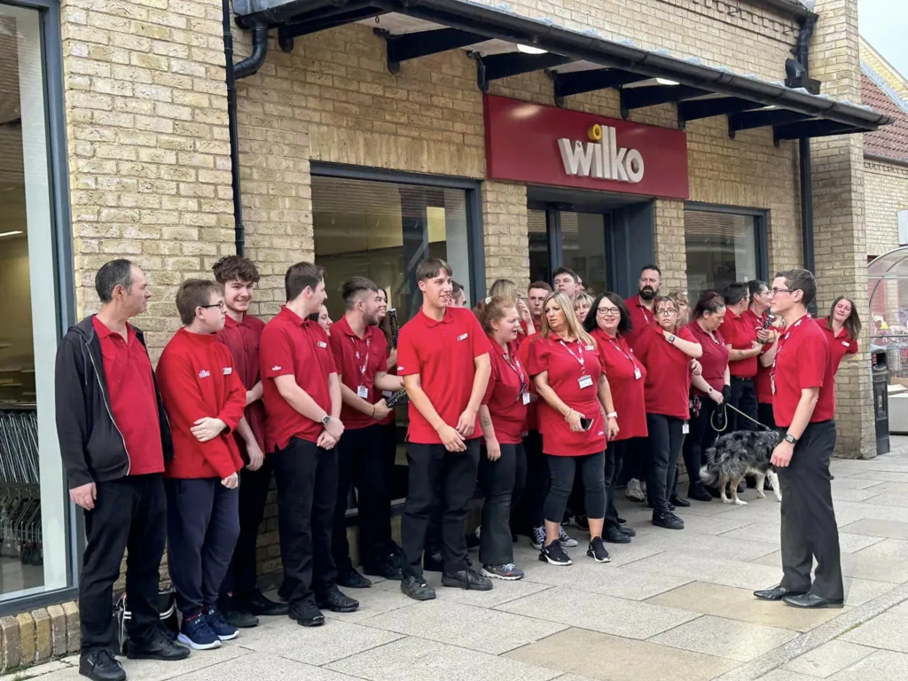 Wilko staff past and present outside Wilko in Ely at 4pm on Sunday as the doors closed for the last time. 