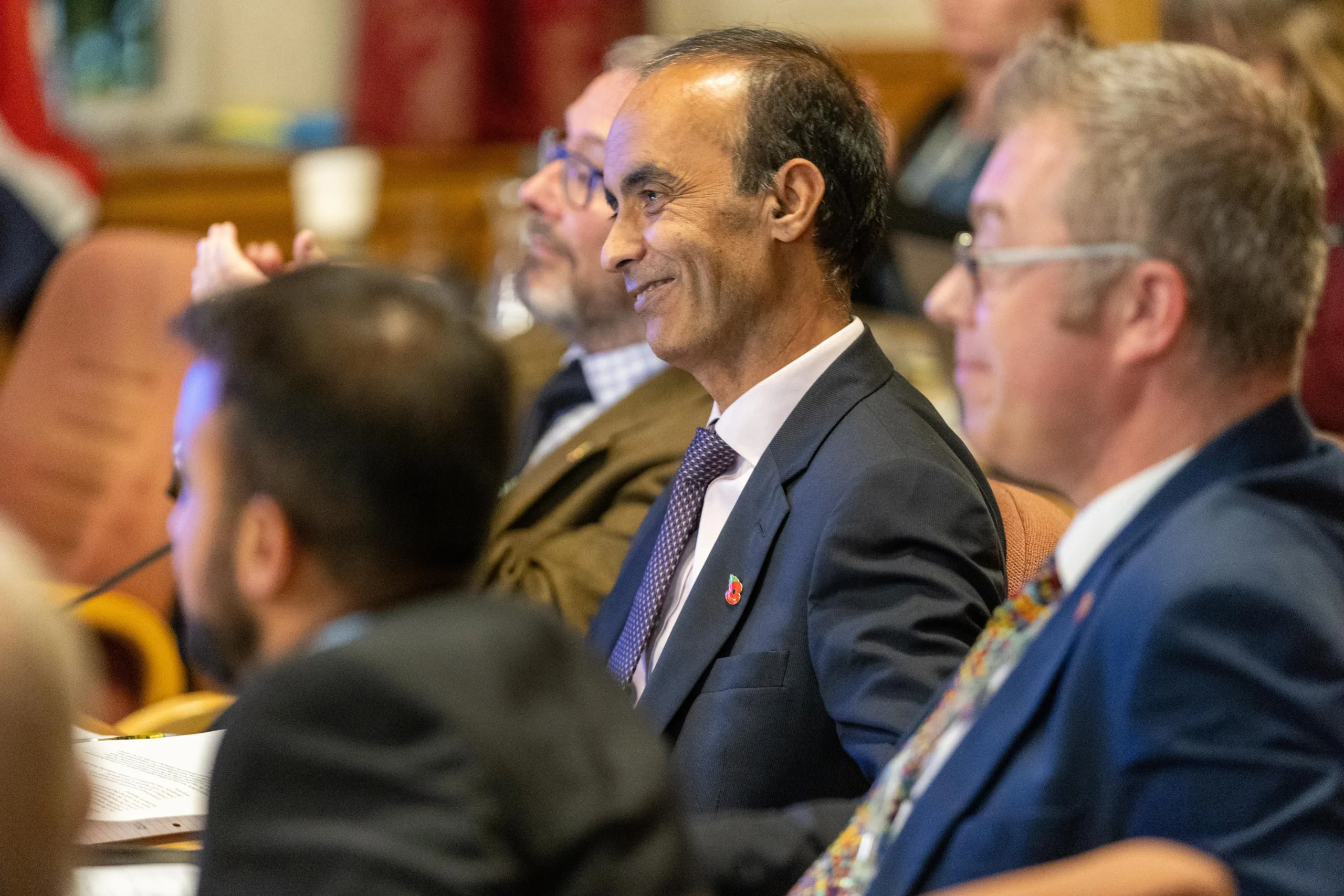 The moment Cllr Mohammed Farooq knew he had won the nomination to become leader of Peterborough City Council. PHOTO: Terry Harris