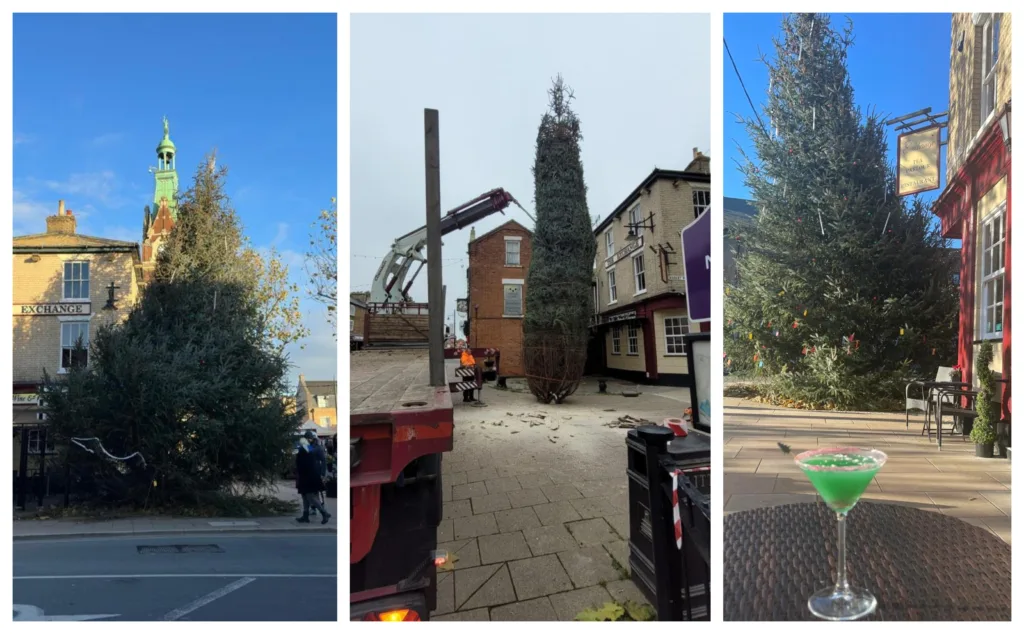 ‘Wonky’ Christmas tree not just talk of the town but of the country as publicans, poets and police enjoy festive fun