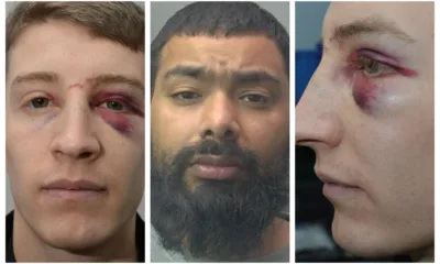 PC Sam Darling, left with broken nose and eye socket after Nadir Bugtti (centre) attacked him, says incident ‘made me second think the job as I know it’