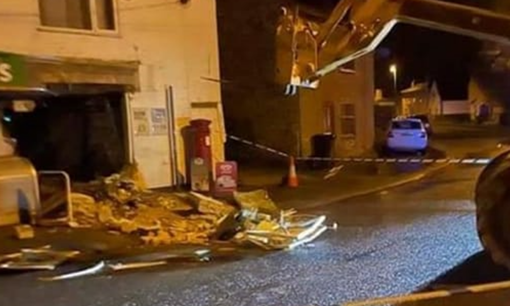 First photo of the scene at Londis store in Soham which was targeted overnight by ram raiders