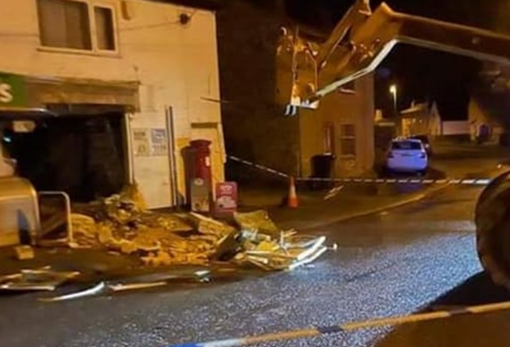 First photo of the scene at Londis store in Soham which was targeted overnight by ram raiders