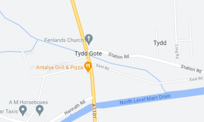 Tydd Gote near Wisbech where a motorcyclist died in crash. IMAGE: Google