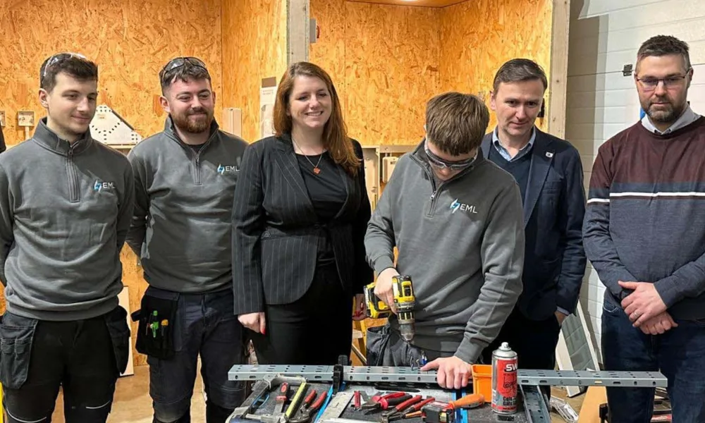 Labour’s Shadow Minister for Employment Alison McGovern championed apprenticeships in a visit with Andrew Pakes, Labour parliamentary candidate for Peterborough, to EML Electrical Contractors Ltd.