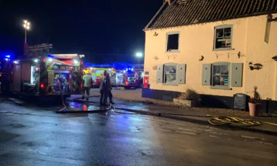 Six fire engines and an aerial appliance were sent to the fire at 1.38am at the Rising Sun public house, Leverington, near Wisbech