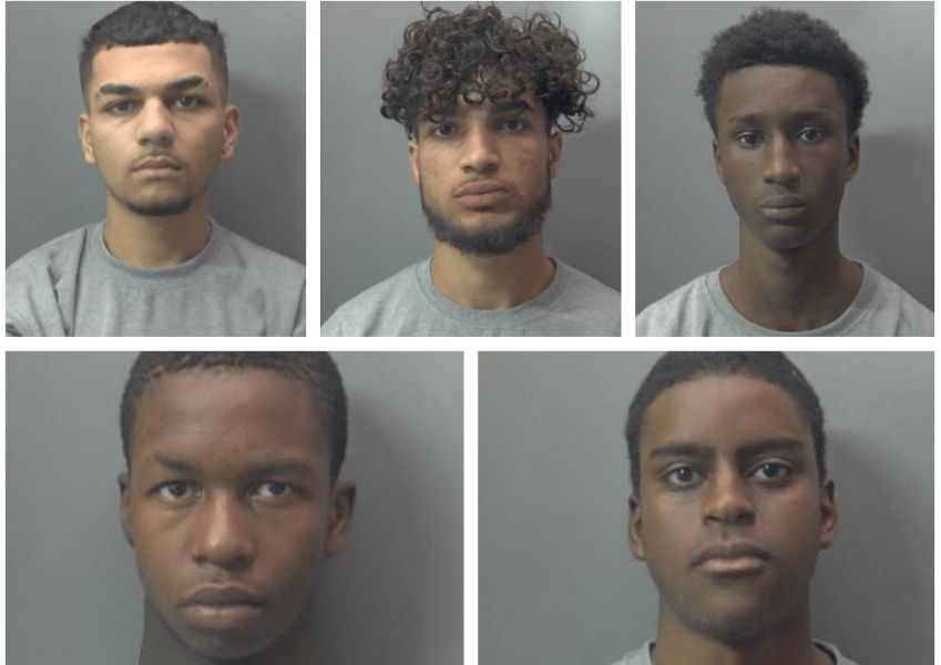 Jailed: Rudolf Gregor, 19, of Midland Road, West Town – 19 years and six months; Patrick Tavera, 18, of Tyesdale, Bretton – 16 years; Samba Balde, 18, of Bringhurst, Orton Goldhay – 19 years; Amadu Djalo, 18, of Hampton Court, Hampton – seven years and three months; Milan Pollak, 19, of Shakespeare Avenue, New England – seven years.