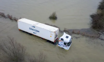 Abandoned lorry on Welney Wash road, on the Cambridgeshire/Norfolk border. PHOTO: Bav Media