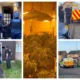 Photos taken from video released by Cambridgeshire police showing warrants being executed across Peterborough