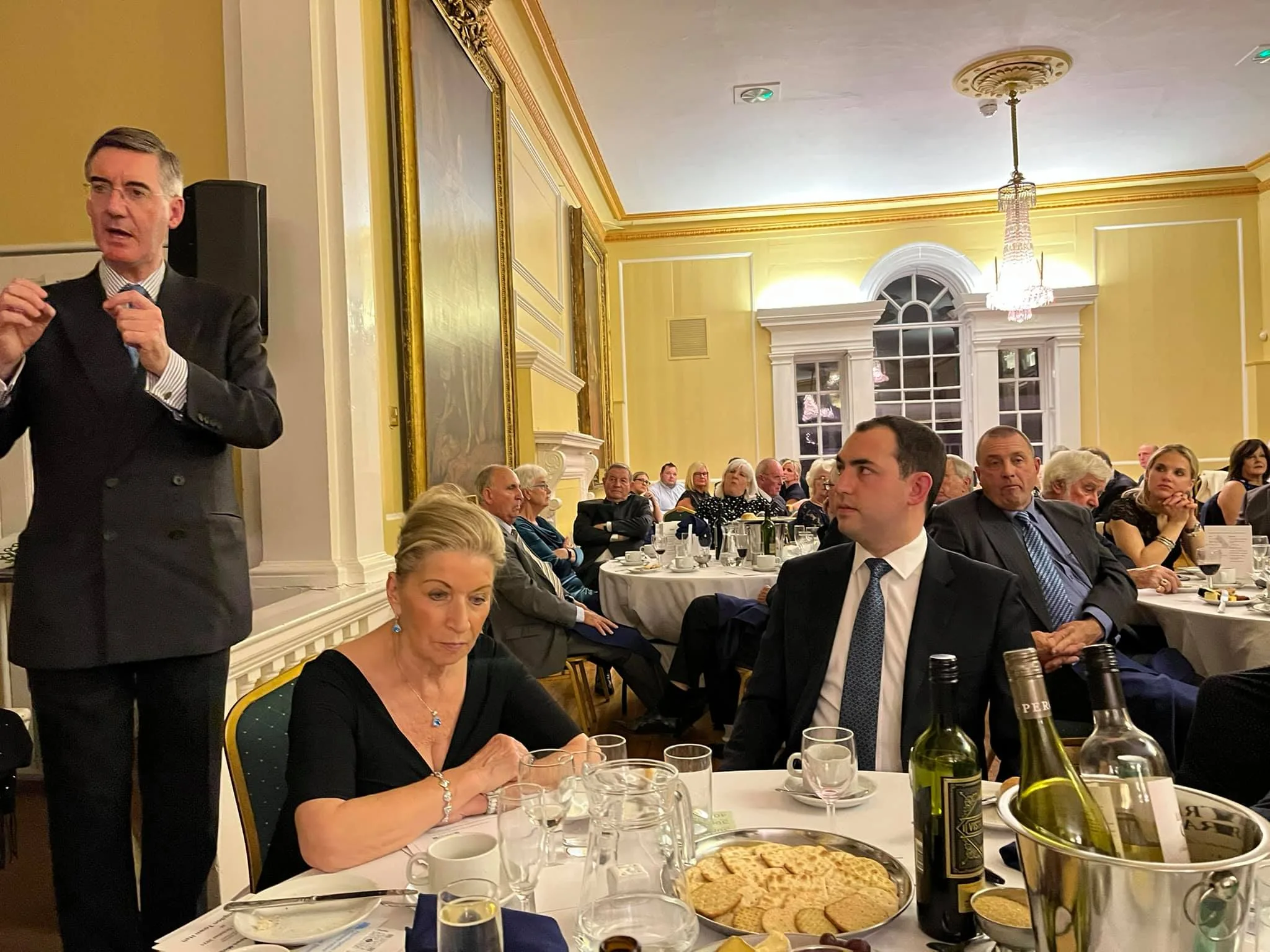 Cllr Ryan Fuller enjoying a dinner -a few years ago- where the main speaker was Jacob Rees Mogg