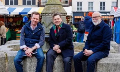 Dr Nik Johnson, Mayor of Cambridgeshire and Peterborough last week visited sites in central Cambridge earmarked to benefit from £4.5 million arts and culture funding from the Cambridgeshire & Peterborough Combined Authority. Pictured: Tim Jones Market and Street Trading Manager with Dr Nik Johnson and Cllr Mike Davey Leader of Cambridge City Council.