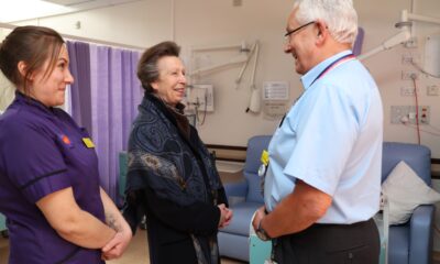 North West Anglia NHS Foundation Trust’s oldest-serving employee, Chaplain Roger Cresswell had the honour of meeting HRH The Princess Royal during her recent visit to Hinchingbrooke Hospital in Huntingdon, introduced by Trust Director of Midwifery, Melissa Davis.