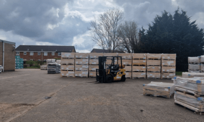 Photo of the pallets stacked outside 3-5 Prospect Way, Chatteris, which have been ordered to be removed after businessman loses appeal against Fenland Council decision