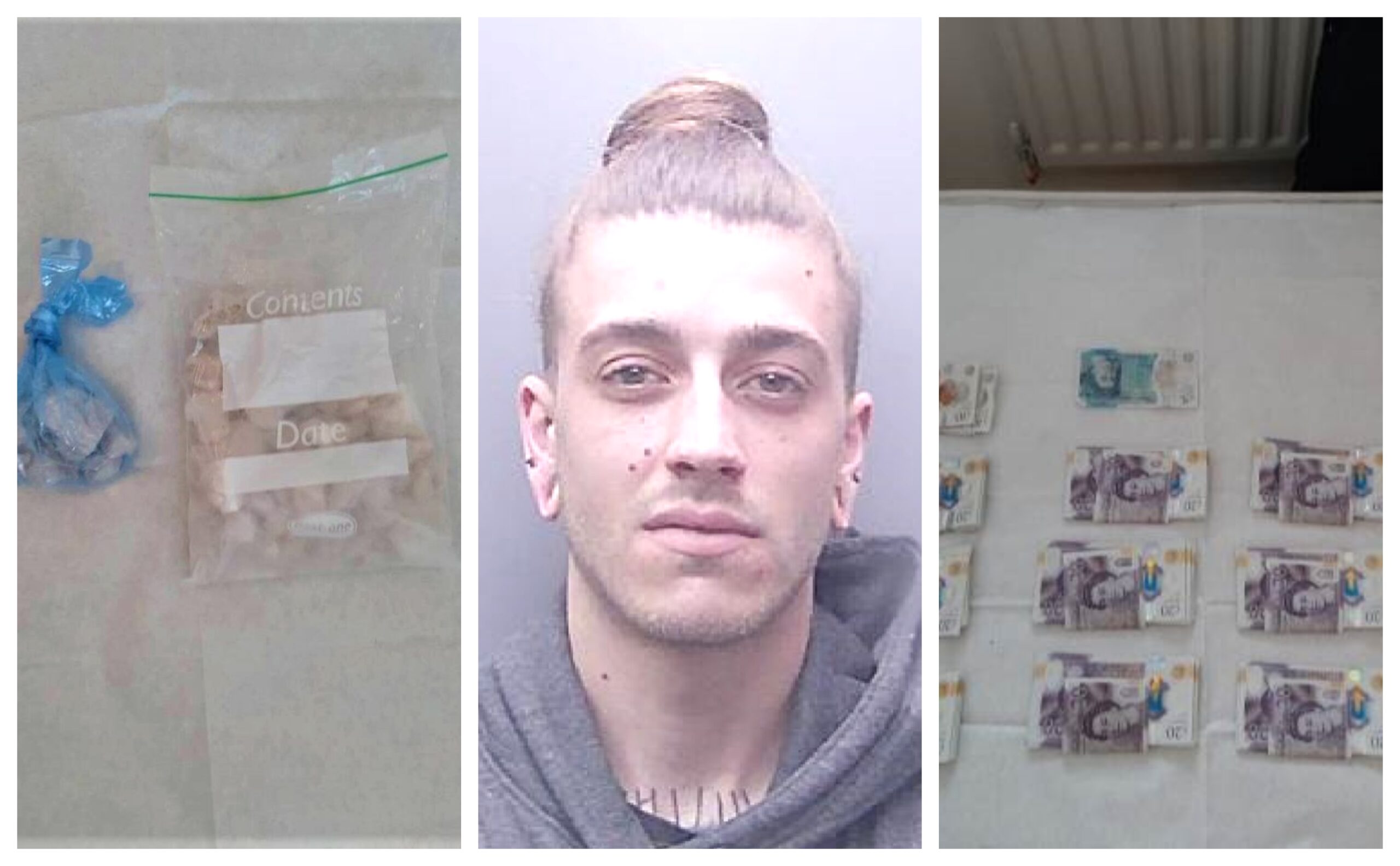 Police uncovered thousands of pounds worth of drugs and cash after they carried out a warrant at Jack Defraine’s former home in Sparrow Road, Hampton Vale