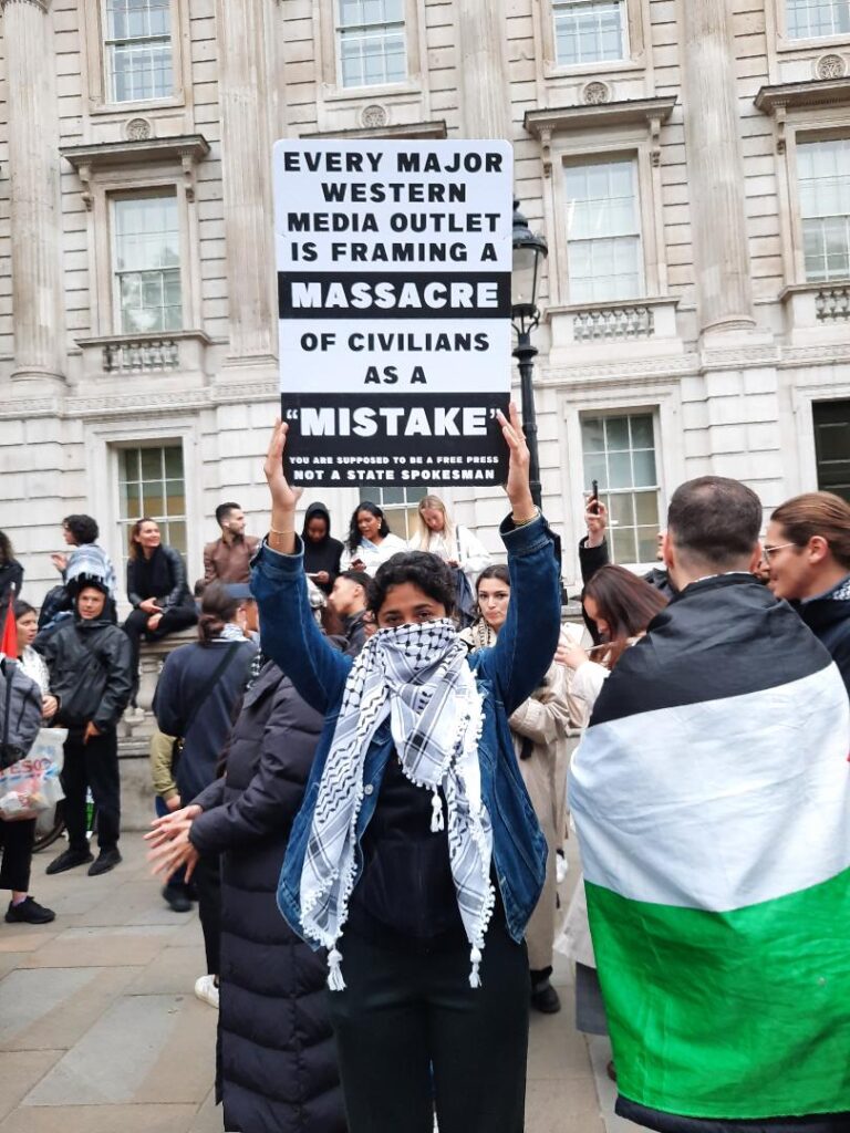 ‘We were a very mixed crowd on the Gaza demonstration. The strongest condemnation came from Hasidic Jews’ says ANGELA SPRINGER who attended Tuesday’s demonstration in London outside the gates of Downing Street