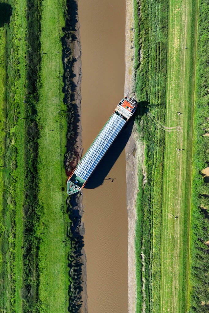 The Baltic Arrow grounded just outside Wisbech throughout Tuesday: an investigation is under way to find out what happened. PHOTO: Terry Harris