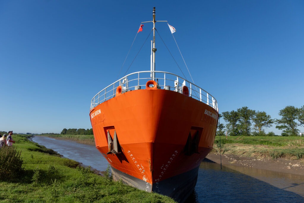 The Baltic Arrow grounded just outside Wisbech throughout Tuesday: an investigation is under way to find out what happened. PHOTO: Terry Harris