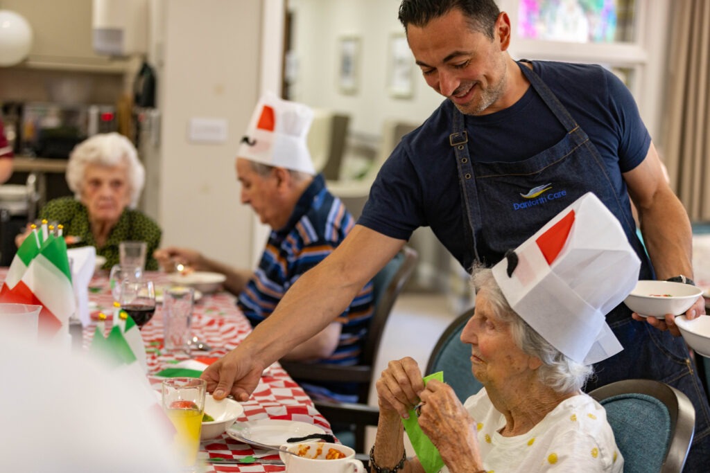 Celebrity chef Theo Michaels brought an Italian theme – and flavour - to Barton Care Home, Wisbech. PHOTO: Terry Harris 