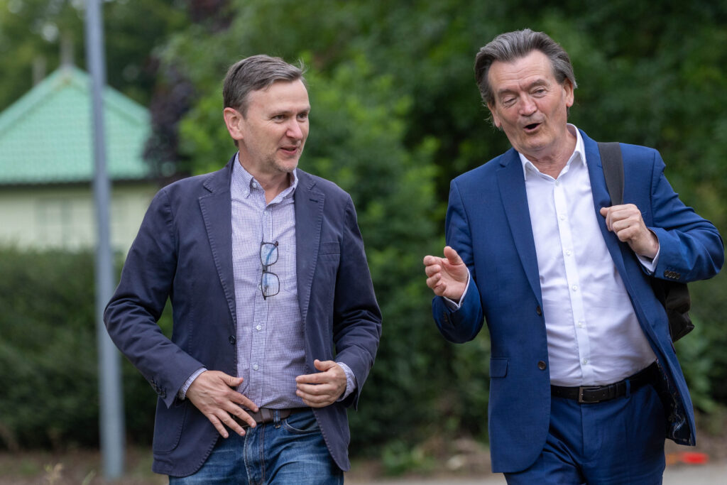 From punk rock to clean water campaigner: Feargal Sharkey in Peterborough on Monday to support Labour candidate Andrew Pakes. PHOTO: Terry Harris 